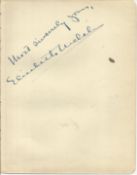 Elizabeth Welch signed vintage autograph album page . Good condition