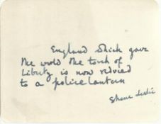 Sir John Randolph Leslie, signed card with inscription 3rd Baronet, generally known as Shane Leslie