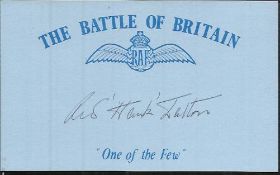 R W Dalton 604 sqdn Battle of Britain signed index card. Good Condition