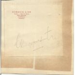 Sir Charles Edward Kingsford Smith MC, AFC signed piece in pencil with Oceanic Line letterhead (9