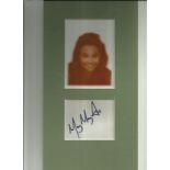 Mounted and oversized tv collection of 4 signed photos, amongst those included is May Mayali, David