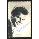Bobby Vee Vintage black and white 6x4 postcard autographed by Bobby Vee who had a string of hits in