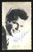 Bobby Vee Vintage black and white 6x4 postcard autographed by Bobby Vee who had a string of hits in