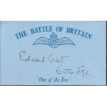 E Crew 604 sqdn Battle of Britain signed index card. Good Condition