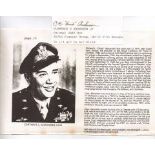 Colonel Clarence 'Bud' Anderson USAF Signature on card. Good condition