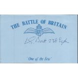 G Batt 238 sqdn Battle of Britain signed index card. Good Condition