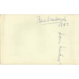 Louis Kentner & Irene Vanburgh signed vintage autograph album page . Good condition