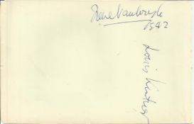 Louis Kentner & Irene Vanburgh signed vintage autograph album page . Good condition