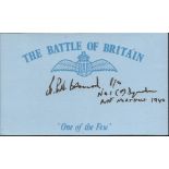 N P W Hancock 1 sqdn Battle of Britain signed index card. Good Condition