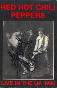 Anthony Keidis Black and white postcard of the Red Hot Chili Peppers autographed by front man