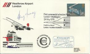 Henry Murray signed 1976 Concorde cover flown on the 1st flight London Washington. Good condition