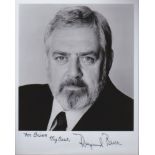 Raymond Burr. 10”x8” dedicated portrait of the former ‘Ironside” and “Perry Mason” star. Excellent.