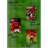 Paul Ince, Gary Pallister and Mike Phelan signed trade cards. Good condition