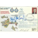 Richard Attenborough signed 463 467 Australian RAF squadrons cover flown by QANTUS 747 Also signed