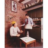 The Odd Couple. 10”x8” scene from “The Odd Couple” TV series signed by Tony Randall and Jack