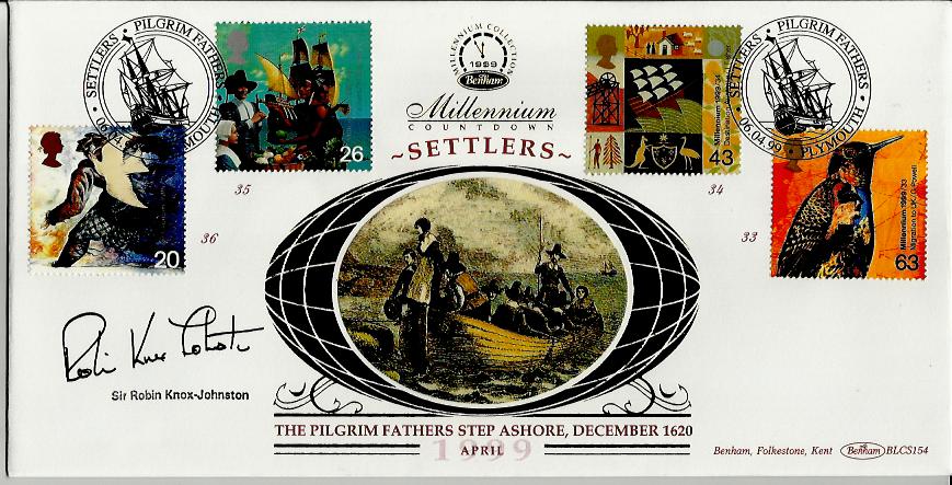 Robin Know Johnston signed Millenium settlers fdc. Good condition