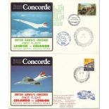 Concorde first flight London Colombo and return dated 13/14/15/16th February 1985 Flown by H C
