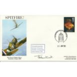 Air Cdre J Leathart DSO CO 54 Sqn Battle of Britain signed 1989 Duxford Spitfire cover. Good