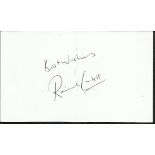 Ronnie Corbett signed white card Good condition.