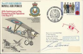 Wg Cdr J Storrar DFC AFC WW2 Spitfire ace signed 1 Sqn Nieuport cover. Good condition