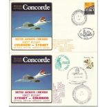Concorde first flight Colombo Sydney and return dated 14th and 15th February 1985 Flown by Capt H