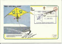 Richard Bickel signed scarce 1975 First Flight Kite Mail cover. Good condition