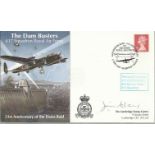 J H Jim Clay DFC Bomb Aimer Munros crew signed 51st ann Dams Raid cover, rare. Good condition