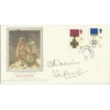 Ian Lavender Dads Army actor signed 1990 Gallantry PPS Silk FDC, 2 x 20p values only. Good
