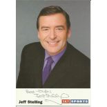 Jeff Stelling signed promotional Sky Sports photo. Good condition