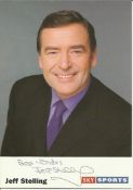 Jeff Stelling signed promotional Sky Sports photo. Good condition