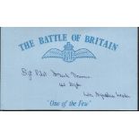 F Usmar 41 sqn Battle of Britain signed index card. Good Condition