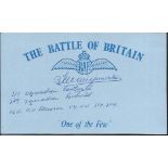 M K Manson (Macejowski) 3 and 249 sqdn Battle of Britain signed index card. Good Condition