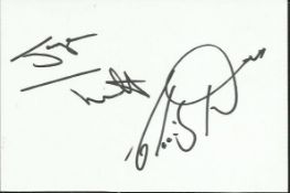 Jayne Torvil1 & Christopher Dean signed white card. Good condition