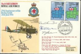 AVM Sir R Reid DSO MC Great War ace, Wg Cr J Kirwen & Jones AFC signed 18 Sqn cover comm. 25th ann