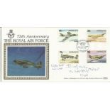 MRAF Sir John Grandy OC 249 Sqn BOB signed Benham 75th Ann RAF Barbados FDC. Good condition