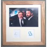 Ben Affleck and George Clooney autographed presentation. In person autographs obtained at a movie