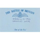 M Cheelmecki 17 Sqn Battle of Britain signed index card. Good Condition