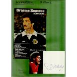 Liverpool collection of 5 items signed including Graeme Souness, David Fairclough, David Johnson,