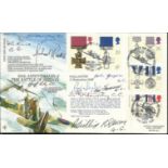 50th ann Battle of Britain multi signed RFDC87 Official RAF cover, Gallantry stamps & Biggin Hill