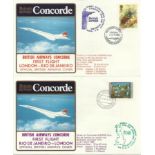 Concorde first flight London Rio de Janeiro and return dated 5/6/7th April 1985 Flown by Capt J W