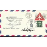 Charles Hayes US test pilot signed 1972 25th ann Supersonic flight US FDC with Edwards CDS postmark.