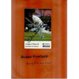 Andrew Flintoff signed Cornhill Insurance Test series card. Good condition
