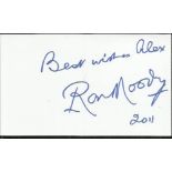 Ron Moody signed white card Good condition.