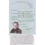 Signature of Vice Admiral Sir Roy Halliday KBE DSC. WWII Fleet Air Arm Hellcat pilot in the