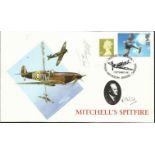 Sqn Ldr George Herman Bennions DFC signed Mitchell’s spitfire cover. Numbered 11 of 18 to reverse.