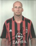 Jaap Stam in AC Milan strip signed colour 10x8 photo Good Condition