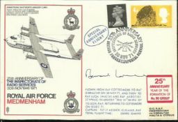 Sir Bernard Lovell signed RAF Medmenham 25th ann Inspectorate of Radio Service cover, flown by RAF