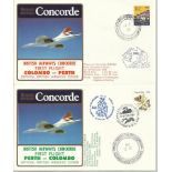 Concorde first flight Colombo Perth and return dated 14th and 15th February 1985 Flown by Capt H C