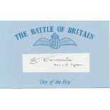 F Kordula 17 and 1 sqns Battle of Britain signed index card. Good Condition