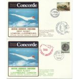 Concorde first flight London Luxembourg and return dated 31 March 1985 Flown by Capt N A Burton.